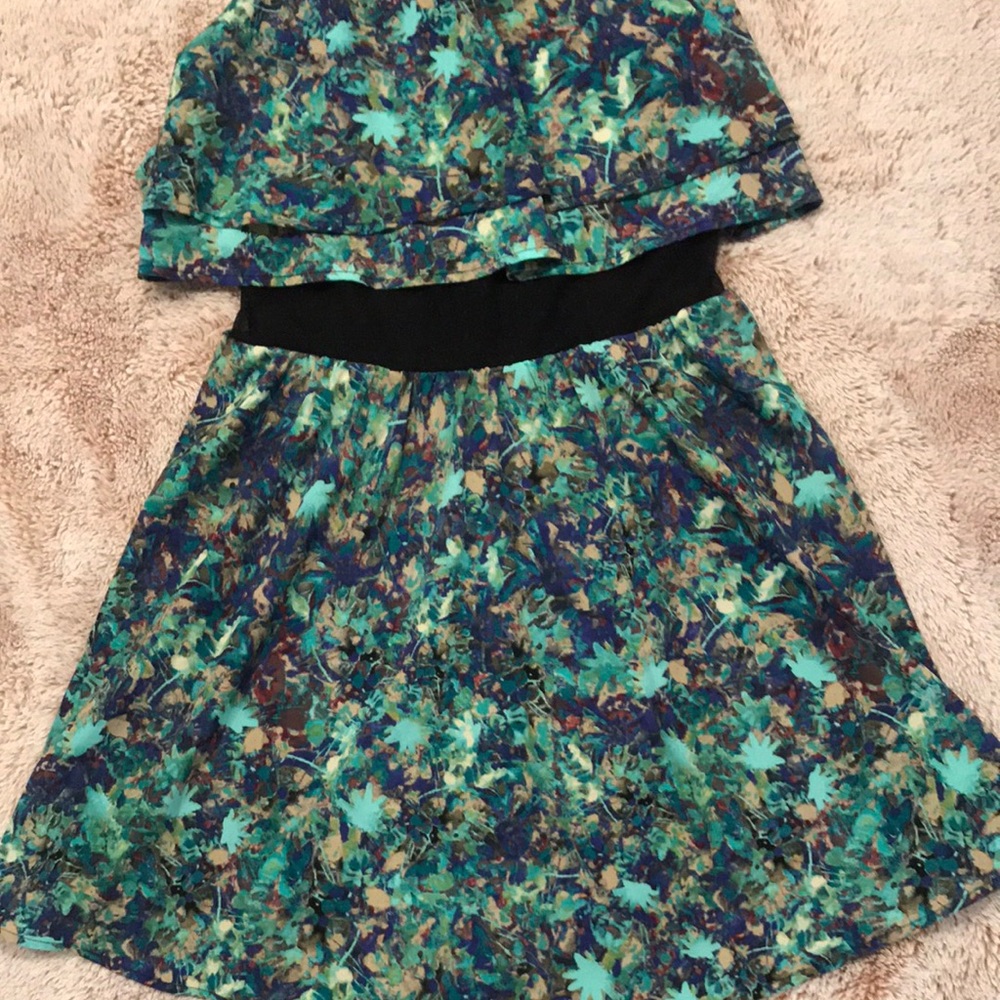 Blue and green dress